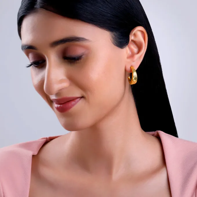 Golden Belle J Stud Earrings