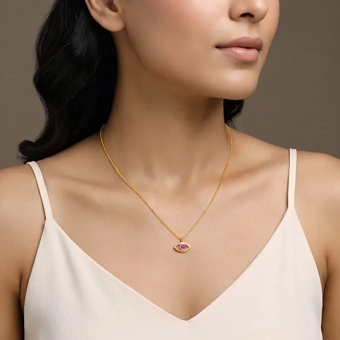 Golden Bigg Boss Eye Pendant With Link Chain