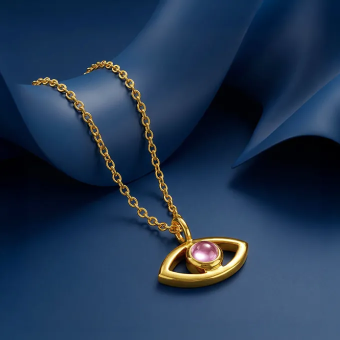 Golden Bigg Boss Eye Pendant With Link Chain