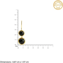 Golden Black Chalcedony Dangler Earrings