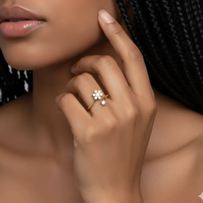 Golden Blooming Flower Ring