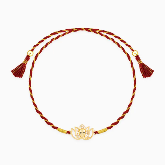 Golden Blooming Ganesha Rakhi