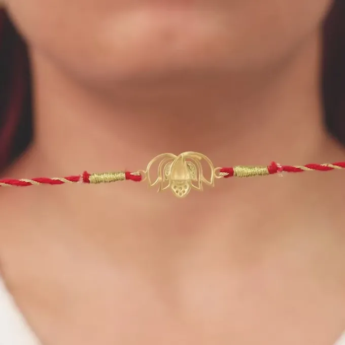 Golden Blooming Ganesha Rakhi