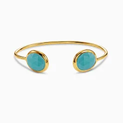 Golden Blue Onyx Cuff Bracelet