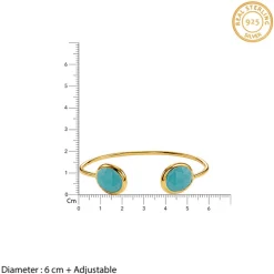 Golden Blue Onyx Cuff Bracelet