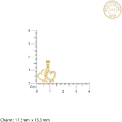 Golden Bonding Hearts Pendant With Link Chain