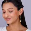 Golden Brahma Kamal Convertible Hoop Earrings