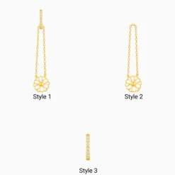 Golden Brahma Kamal Convertible Hoop Earrings