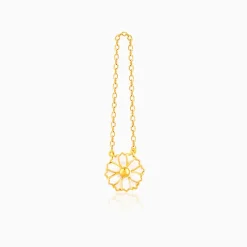 Golden Brahma Kamal Convertible Hoop Earrings