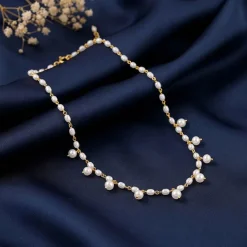 Golden Brie Pearl Necklace