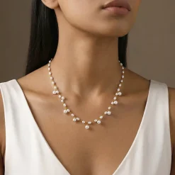Golden Brie Pearl Necklace