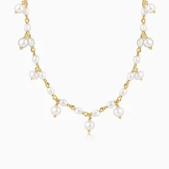 Golden Brie Pearl Necklace