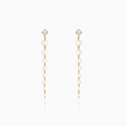 Golden Brigitte Pearl Danglers
