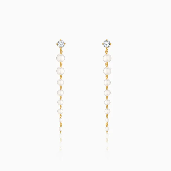 Golden Brigitte Pearl Danglers