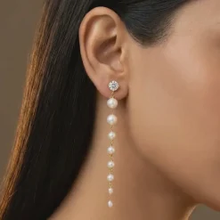 Golden Brigitte Pearl Danglers