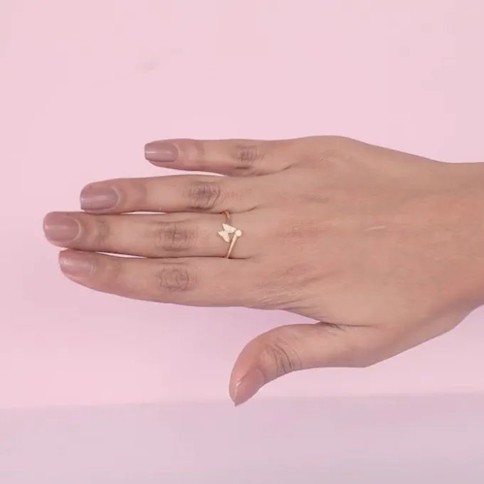 Golden Butterfly Bow Ring