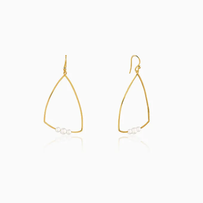 Golden Carole Pearl Dangler Earrings