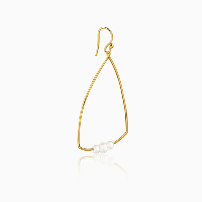 Golden Carole Pearl Dangler Earrings