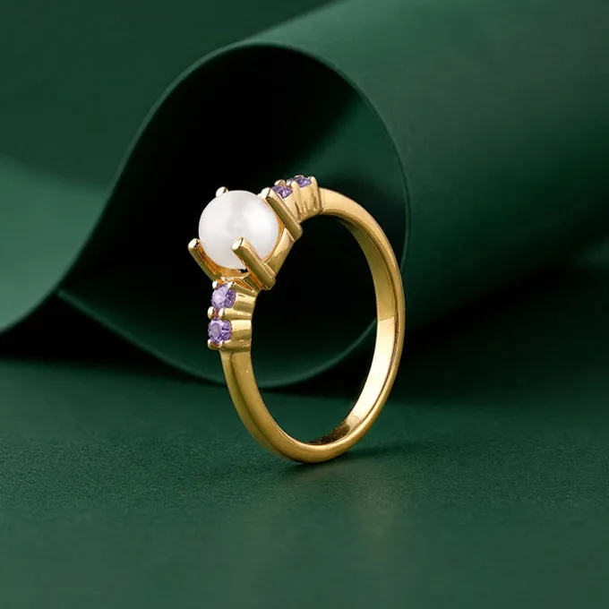 Golden Carroll Pearl Ring (Size 12)