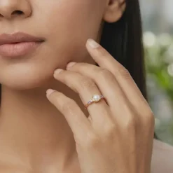 Golden Carroll Pearl Ring (Size 12)