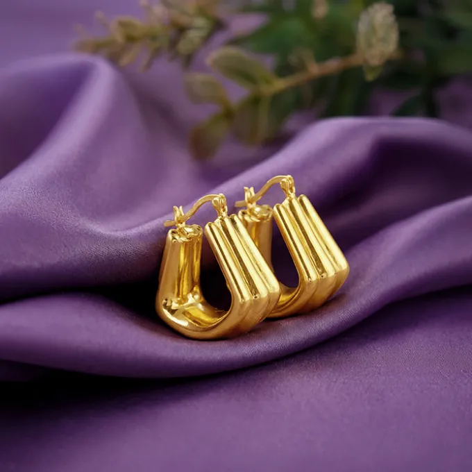 Golden Chef's Kiss Hoop Earrings