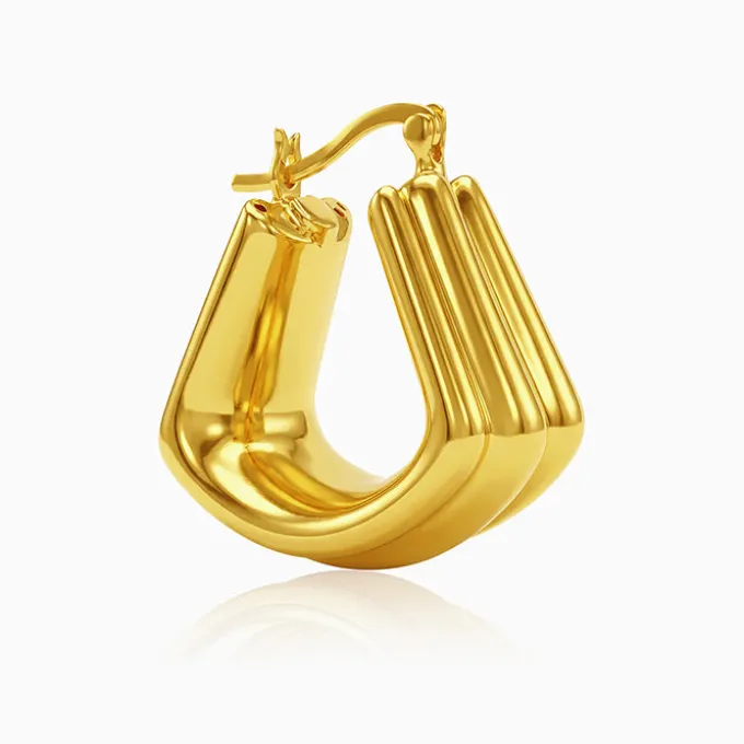 Golden Chef's Kiss Hoop Earrings