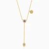 Golden Chunky Lariat Necklace