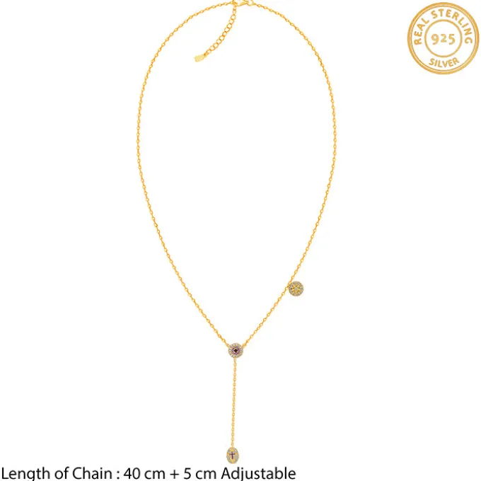Golden Chunky Lariat Necklace