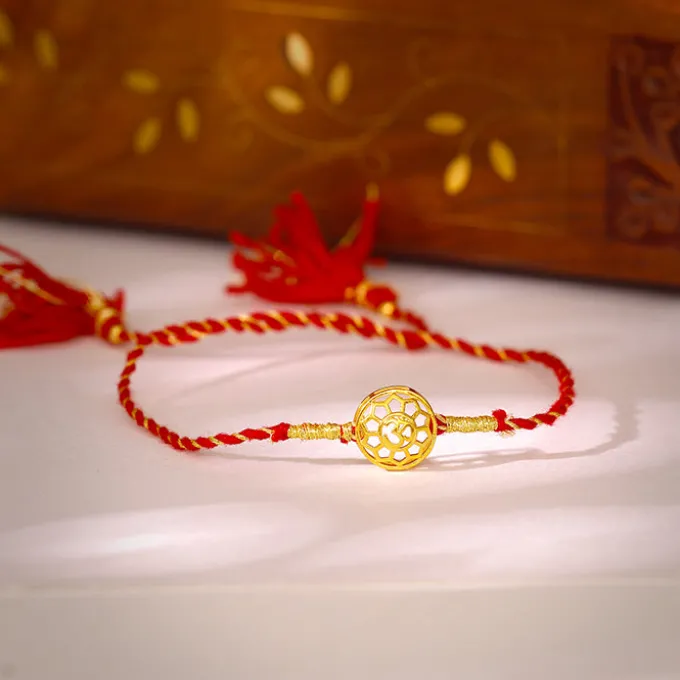 Golden Circular Om Rakhi