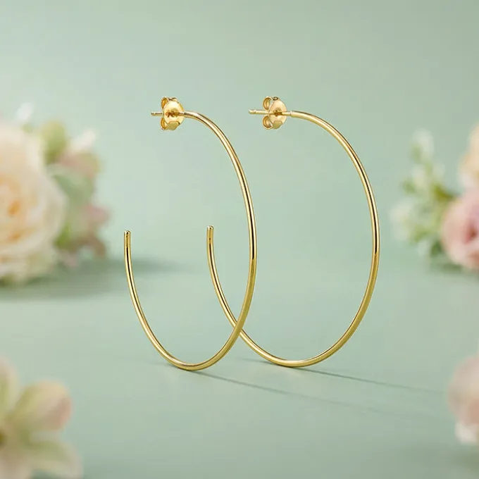 Golden Classic Large Hoop Earrings