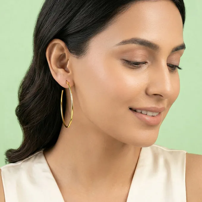 Golden Classic Large Hoop Earrings