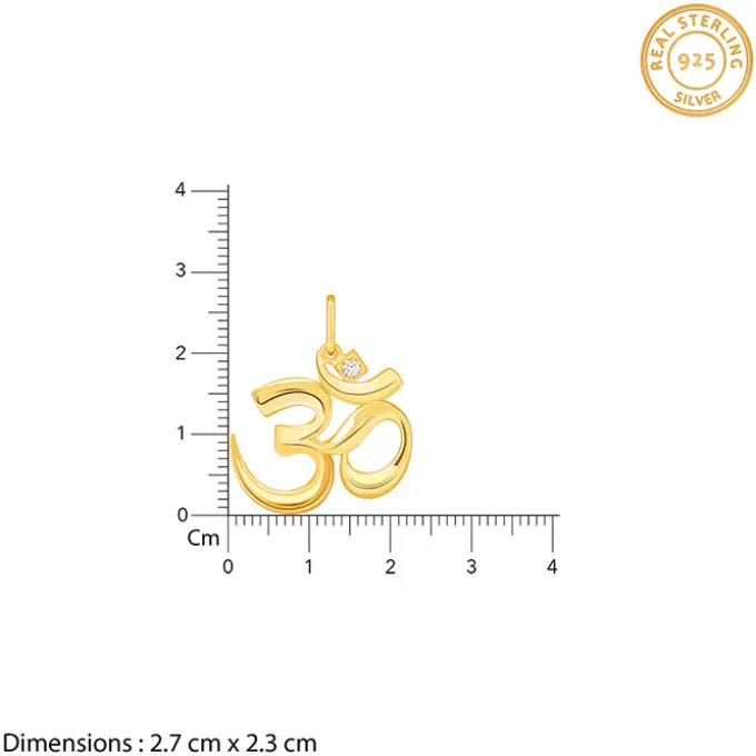Golden Classic Om Pendant With Box Chain For Him