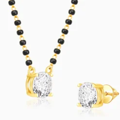 Golden Classic Solitaire Mangalsutra Set