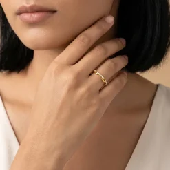 Golden Classic Steps Ring (Size 12)