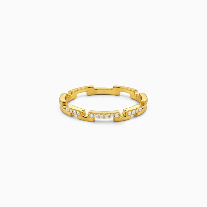 Golden Classic Steps Ring (Size 12)