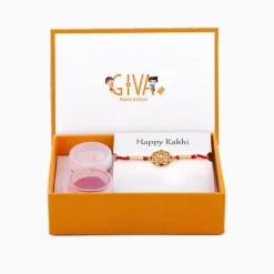 Golden Classic Swastik Rakhi