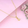 Golden Classy Solitaire Pendant With Link Chain