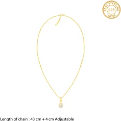 Golden Classy Solitaire Pendant With Link Chain