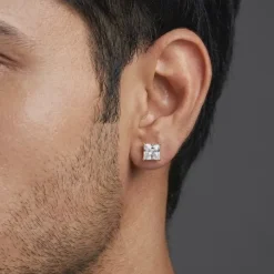 Golden Classy Zirconia Stud For Him