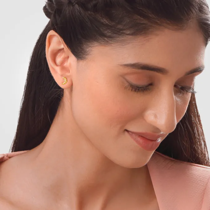 Golden Croissant Ear Piercings
