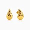 Golden Crossiant Dome Earrings