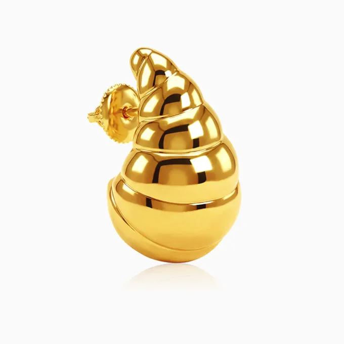Golden Crossiant Dome Earrings