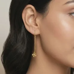 Golden Cute Orb Sui Dhaga Earrings