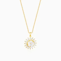 Golden Daisy Affair Pendant with Link Chain