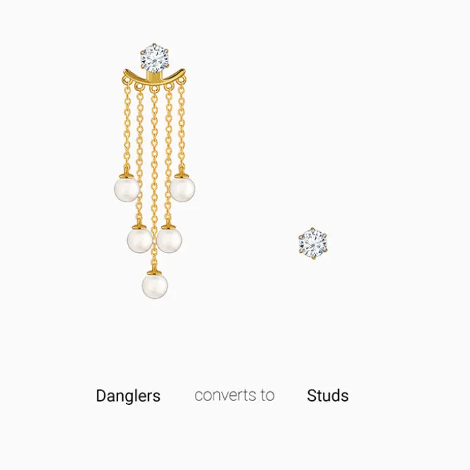 Golden Demi Pearl Ear Jacket