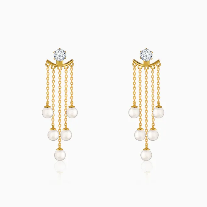 Golden Demi Pearl Ear Jacket