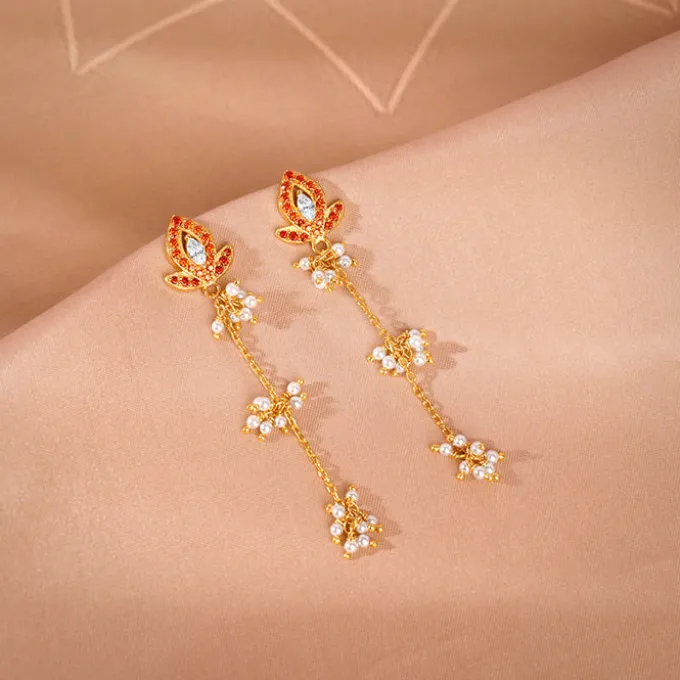 Golden Diana Dangler Earrings