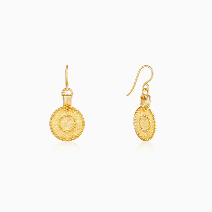 Golden Disc Earrings