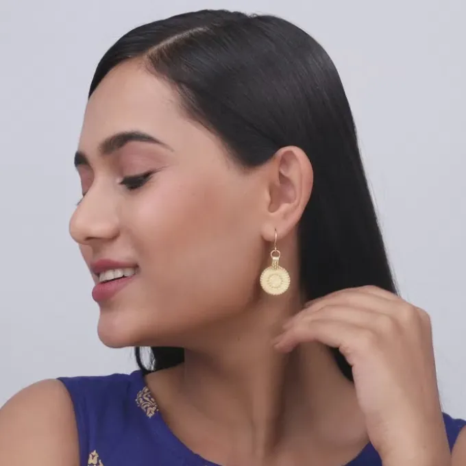 Golden Disc Earrings
