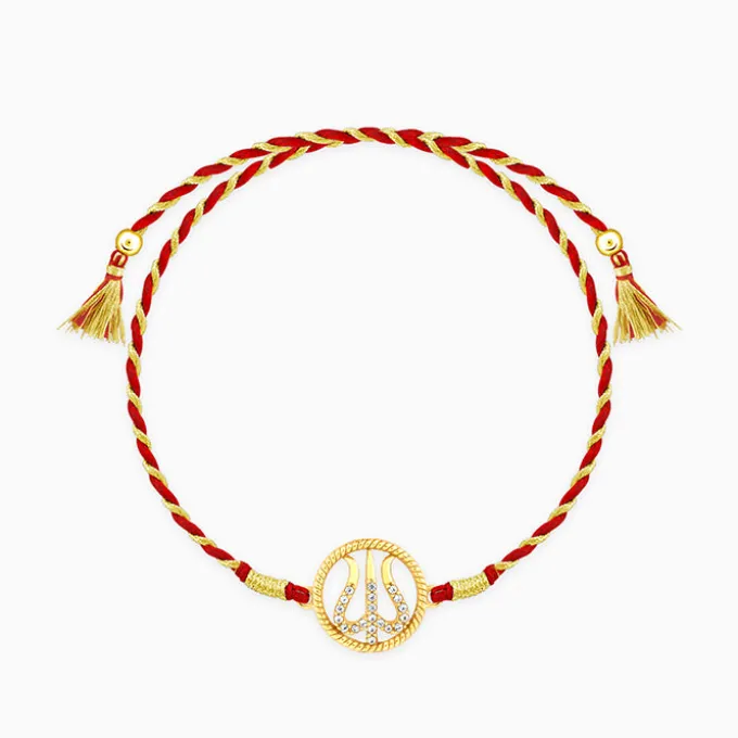 Golden Divine Trishula Rakhi